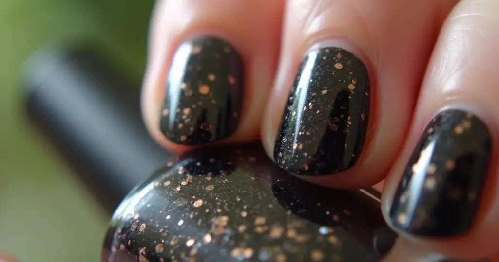 Unha Preta Decorada com Glitter Luxo: Segredo Revelado! Unha Preta Decorada com Glitter Luxo: Segredo Revelado!