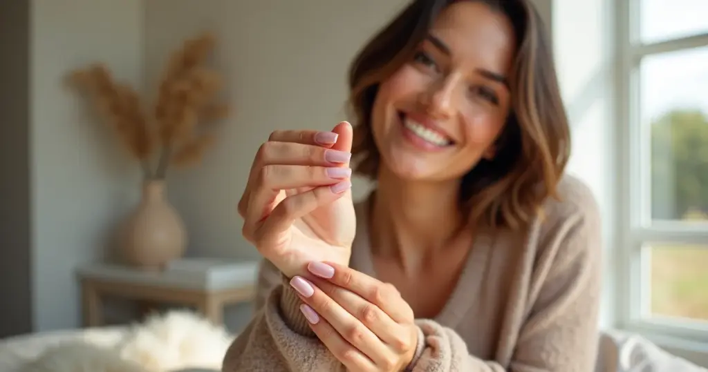12 Dicas de Unha Almond Delicada com Brilho para Mãos Elegantes