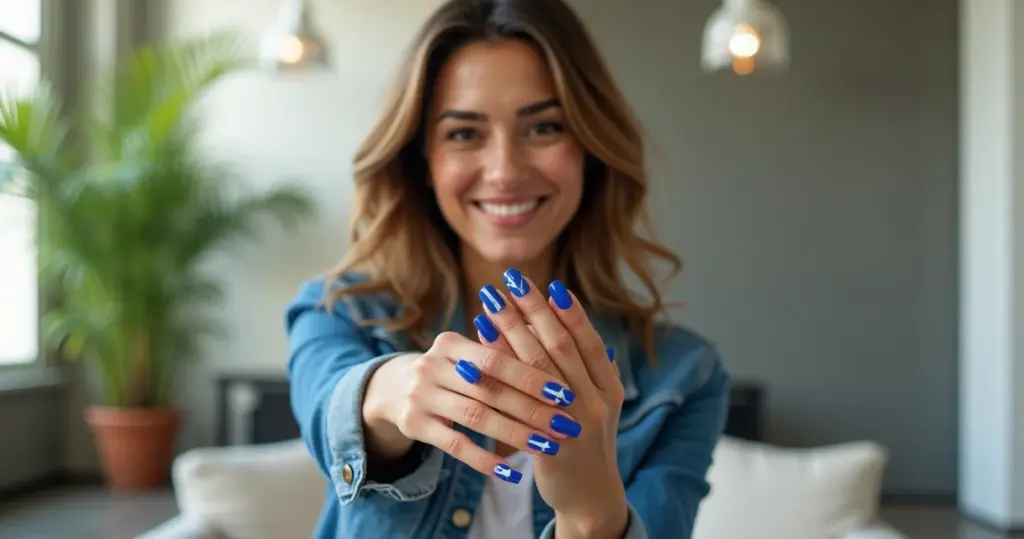 12 Ideias de Unha Azul e Branco que Vão Transformar Seu Visual 12 Ideias de Unha Azul e Branco que Vão Transformar Seu Visual