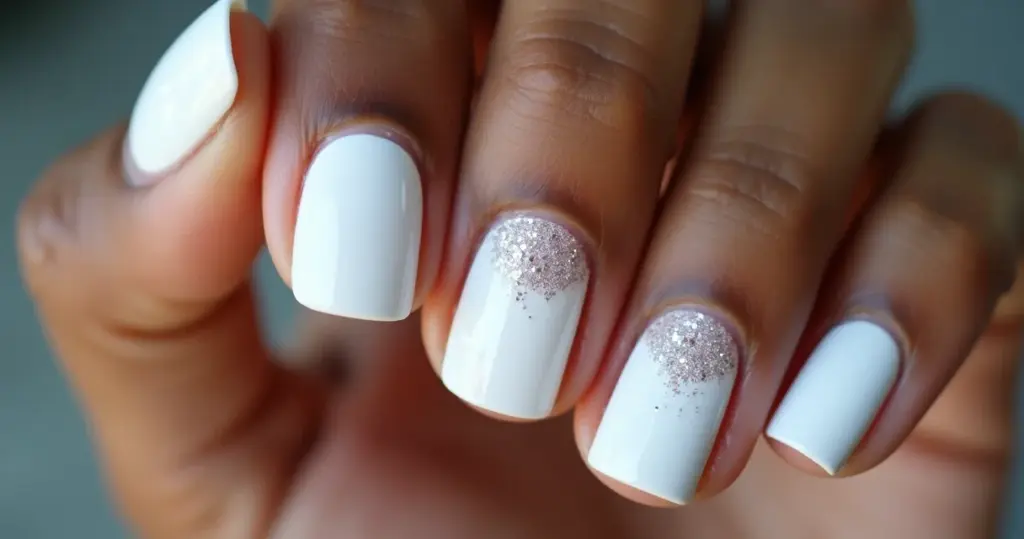 Unha Branca com Francesinha e Glitter: o look perfeito [2026]