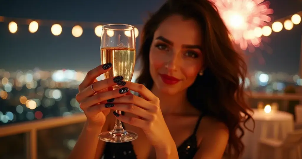 18 Ideias de Unha de Gel Ano Novo para Brilhar no Réveillon 2026