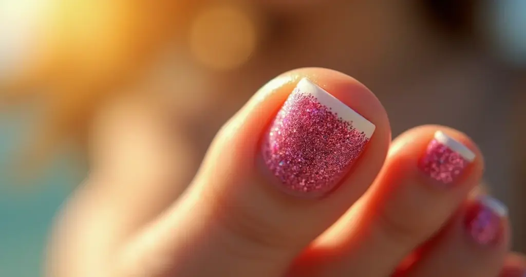 Unha do pé com glitter e francesinha: o toque de estrela [2026]