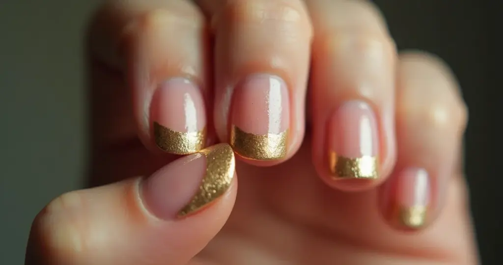 Unha Dourada com Francesinha: O Toque de Luxo Que Você Não Esperava