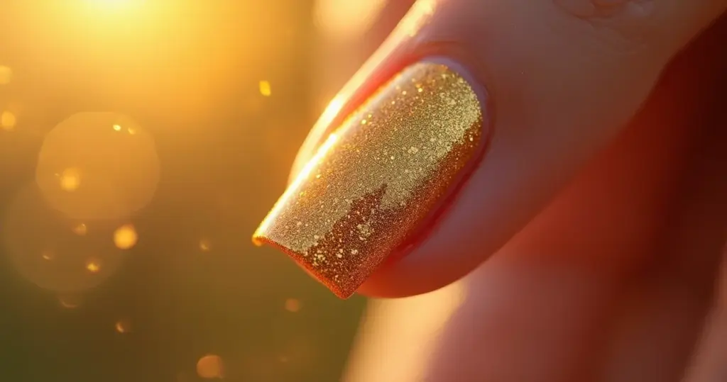 Unha dourada com glitter: o luxo que suas mãos pedem [Passo a Passo]