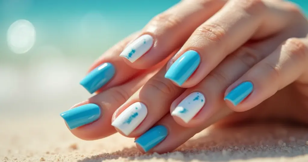Unha em gel azul e branco: o toque de mestre [2026]