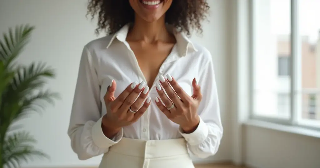 18 Ideias de Unha em Gel Decorada Branca que Duram 21 Dias