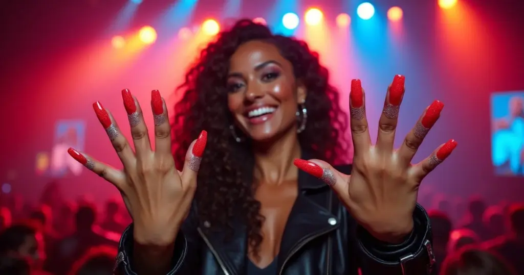 13 Ideias de Unha em Gel Vermelha com Glitter Que Vão Te Fazer Brilhar