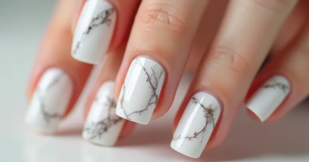 Unha Marmorizada Branca: O Guia Definitivo [Passo a Passo]