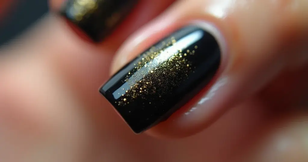 Unha Preta com Dourado: O Luxo que Transforma seu Visual em 2026