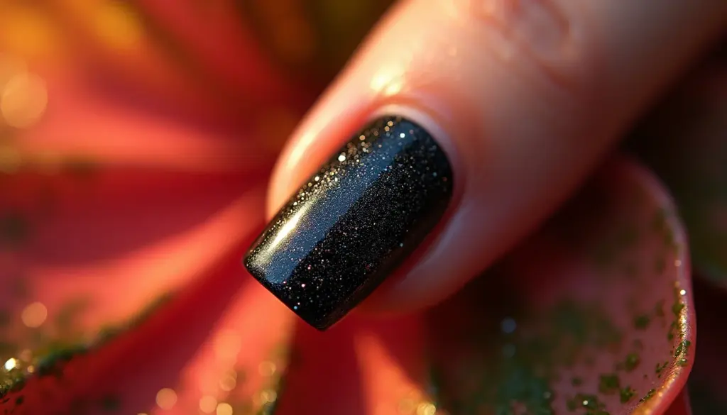 Unha preta decorada com glitter: 7 ideias deslumbrantes (Inspire-se!)