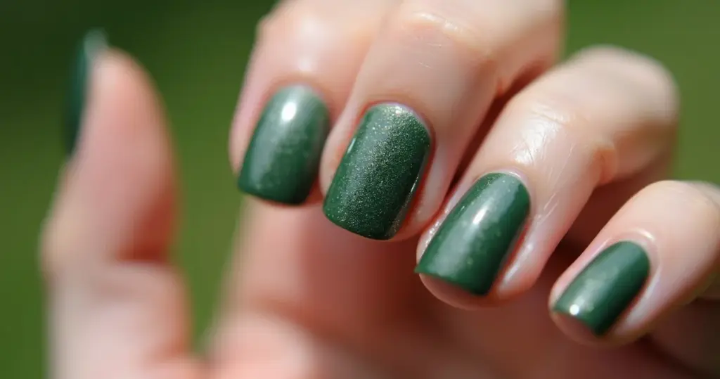 Unha Verde Militar com Glitter: Transforme Seu Estilo!