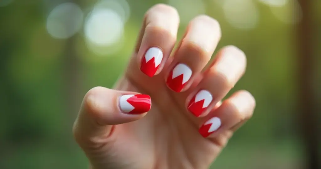 Unha Vermelha e Branca: O Toque Chic para Elevar Seu Look