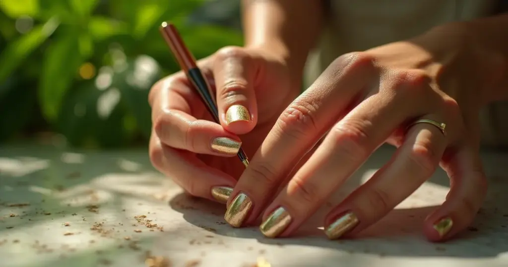 Folha de Ouro nas Unhas: O Segredo Profissional Revelado