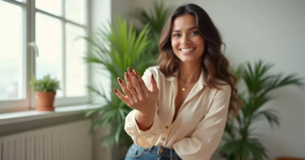 8 Ideias de Decoração de Unha em Gel Marrom + 3 Dicas Que Ninguém Te Conta