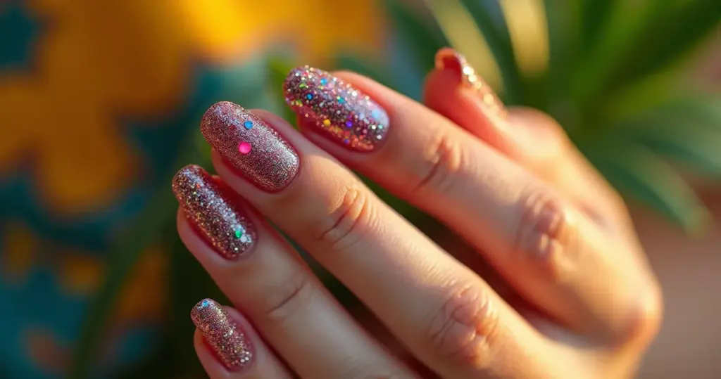 7 Técnicas de Glitter Unha de Gel Decorada com Glitter que Duram 3 Semanas