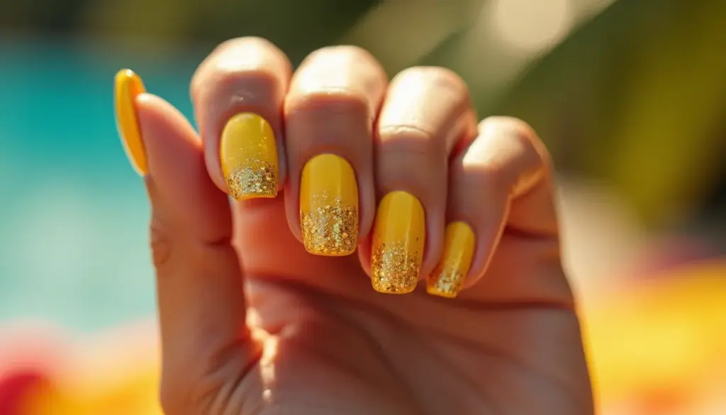 87 Ideias de Unha Amarela com Glitter para Arrasar em 2026