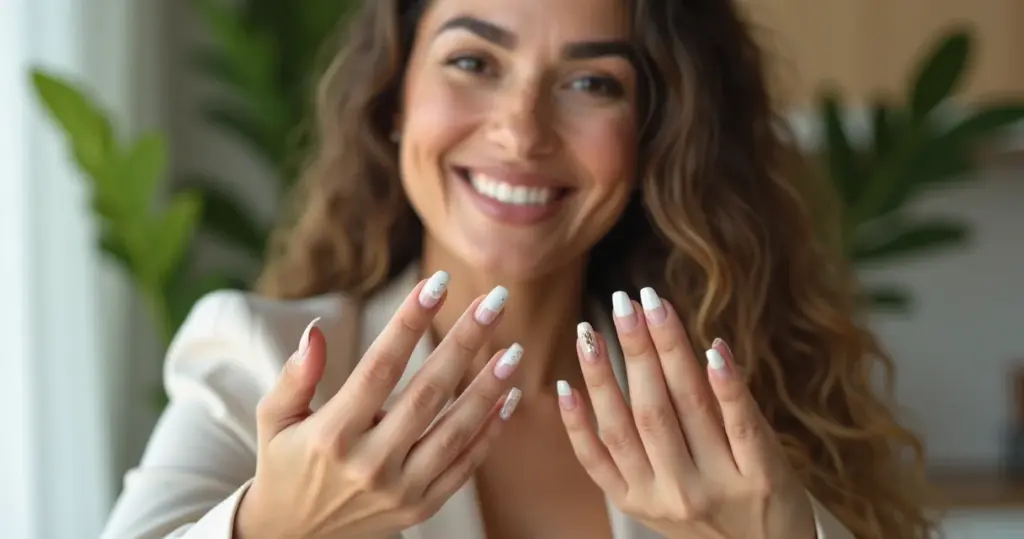 20 Ideias de Unha Amendoada Francesinha Decorada para Alongar + Durar