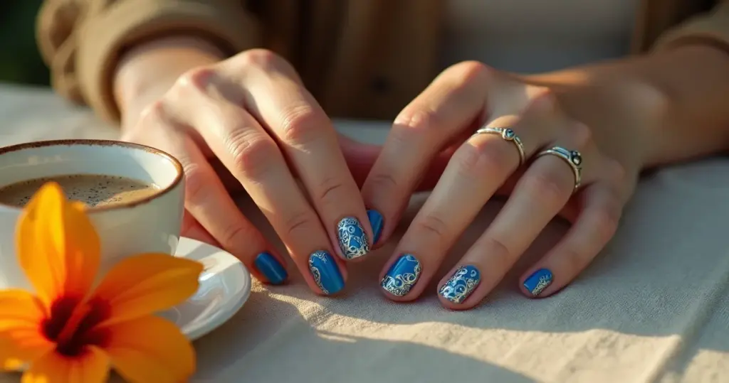 Unha azul com filha única: o truque que reduz custo em 30% e dura 21 dias