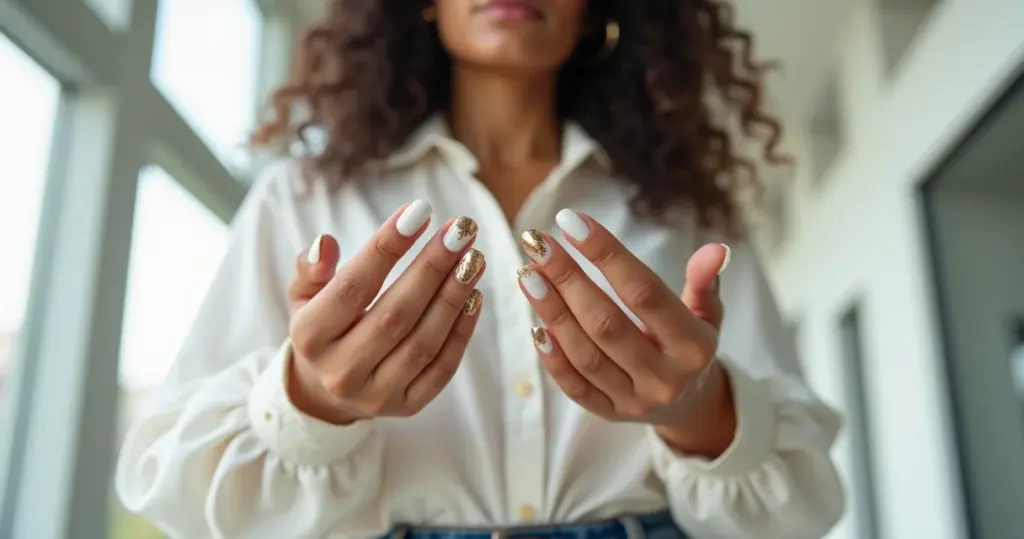 15 Ideias de Unha Branco com Dourado que Vão Transformar Seu Visual
