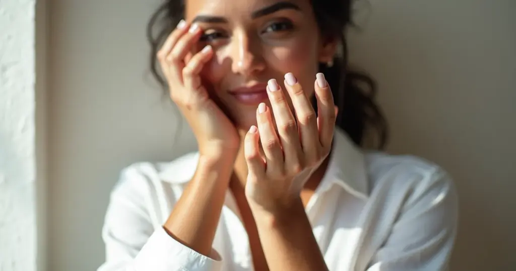 20+ Ideias de Unha Clara com Brilho que Vão Transformar Suas Mãos