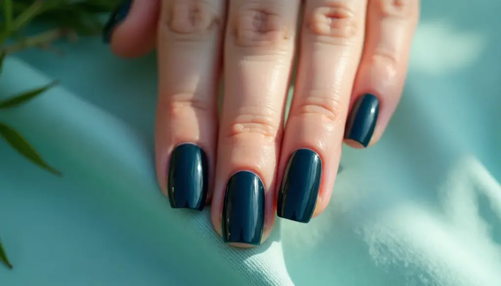 43 Ideias de Unha de Gel Azul Escuro que Duram Semanas