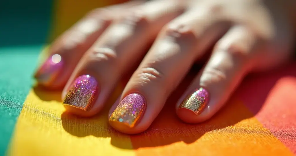 Unha de Gel com Glitter na Ponta: O Segredo do Acabamento Liso