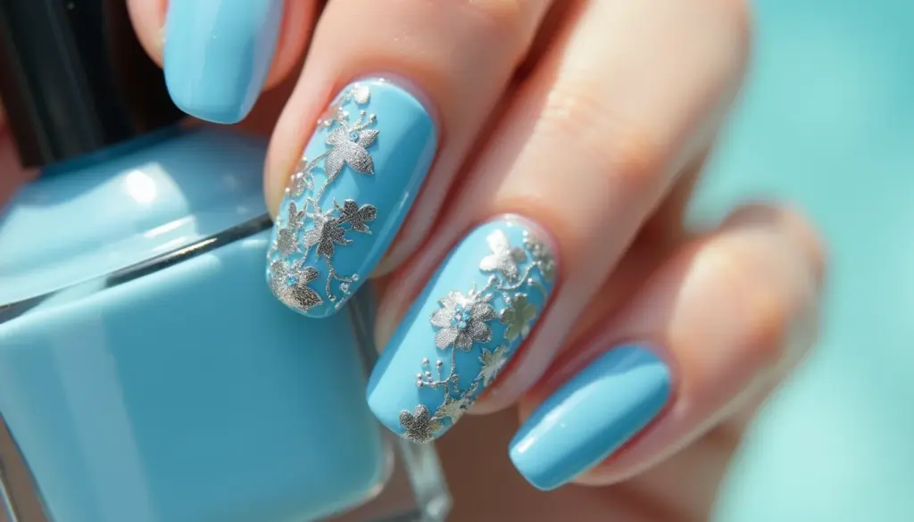 87 Ideias de Unha Decorada Delicada Azul que Transformam seu Visual