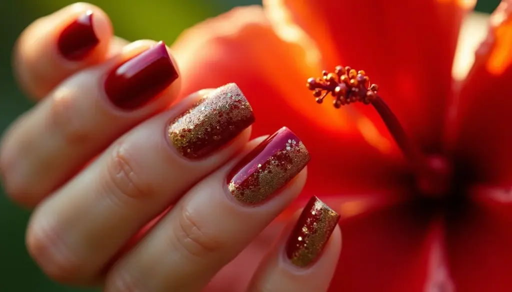 50 Unhas Decoradas Vermelha com Dourado que São Puro Luxo