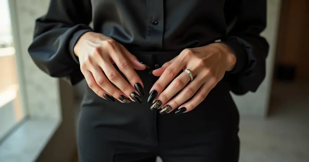 17 Ideias de Unha em Gel Preta com Dourado: Luxo que DURA 21 Dias 17 Ideias de Unha em Gel Preta com Dourado: Luxo que DURA 21 Dias