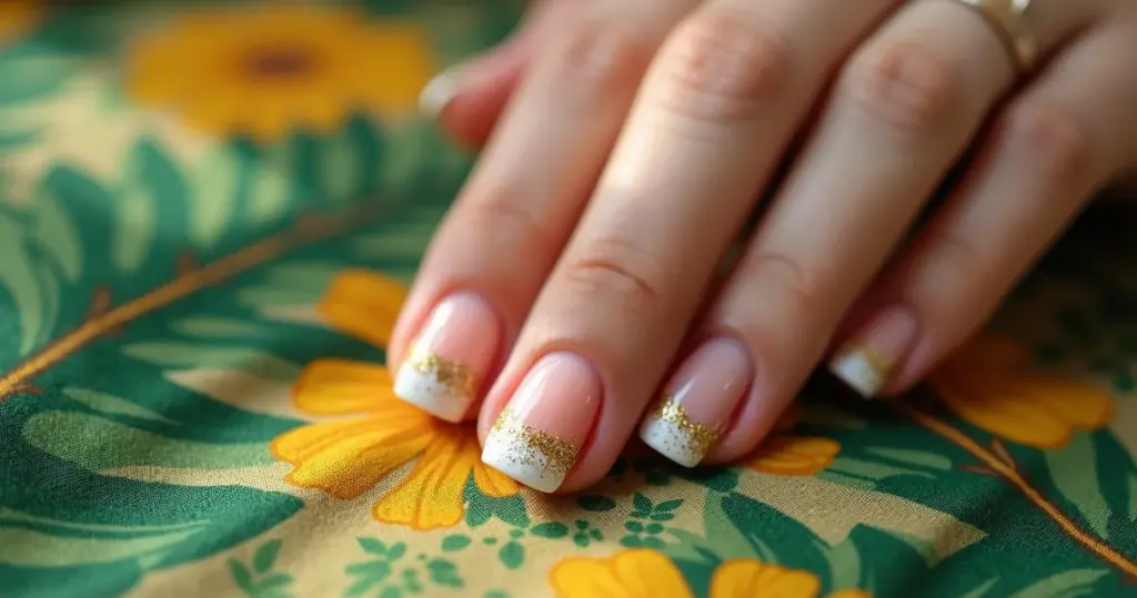 12 Ideias de Unha Francesinha com Glitter Dourado para Arrasar em 2026