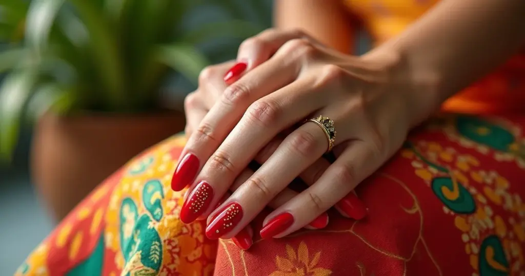 35 Ideias de Unha Gel Vermelha Decorada que Vão Virar Seu Cartão de Visita