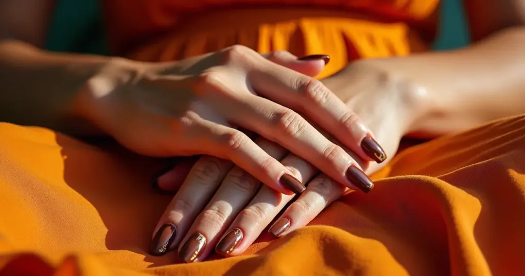 21 Ideias de Unha Marrom com Filha Única que Alongam Seus Dedos