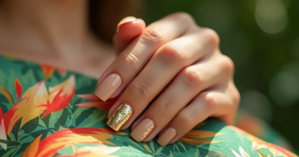 27 Ideias de Unha Nude com Dourado para Você Arrasar em 2026