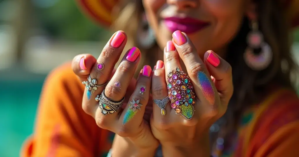 27 Ideias de Unha para Carnaval que Brilham 21 Dias