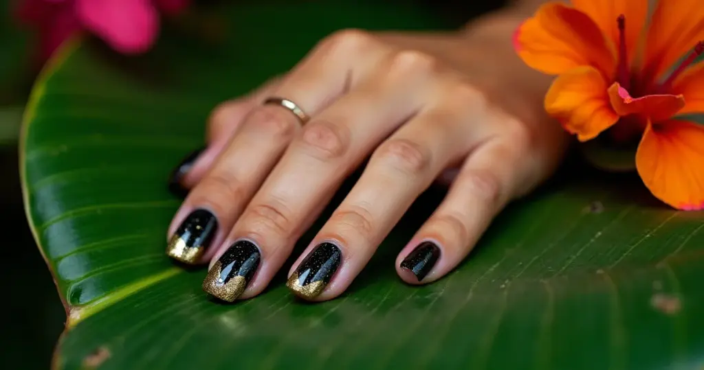 Unha Preto com Dourado: Ideias e Segredos para Brilhar