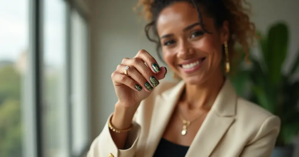 15 Ideias de Unha Quadrada Curta Decorada para Brilhar em 2026 15 Ideias de Unha Quadrada Curta Decorada para Brilhar em 2026