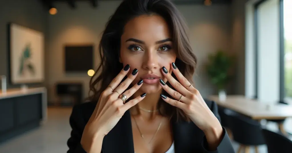 17 Ideias de Unha Quadrada Francesinha Preta que Alongam Qualquer Mão 17 Ideias de Unha Quadrada Francesinha Preta que Alongam Qualquer Mão