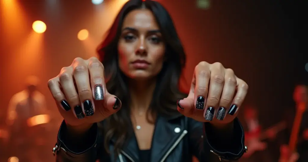 9 Ideias de Unha Redonda Preta Decorada que Duram 3 Semanas