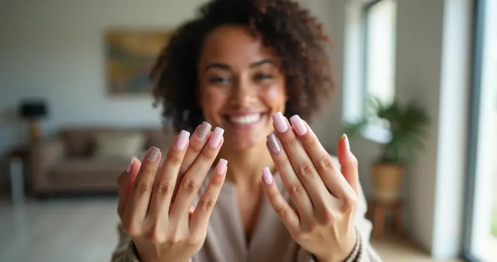 9 Ideias de Unha Rosa com Glitter na Ponta (Dura Até 3 Semanas)