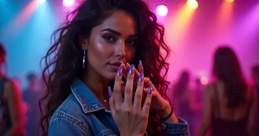 12 Ideias de Unha Stiletto Roxa que Vão Transformar Seu Visual