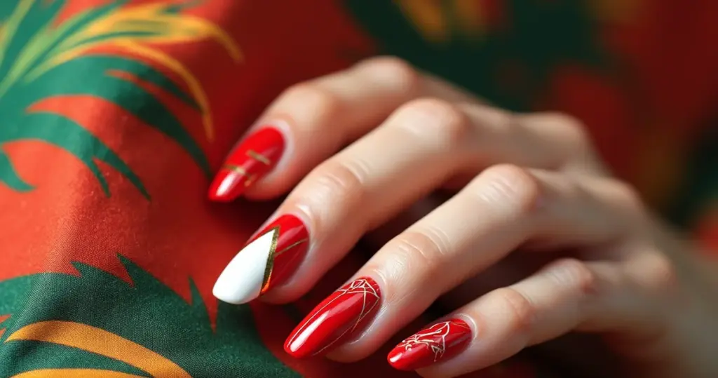 27 Ideias de Unha Vermelha com Branco para Você Arrasar em 2026