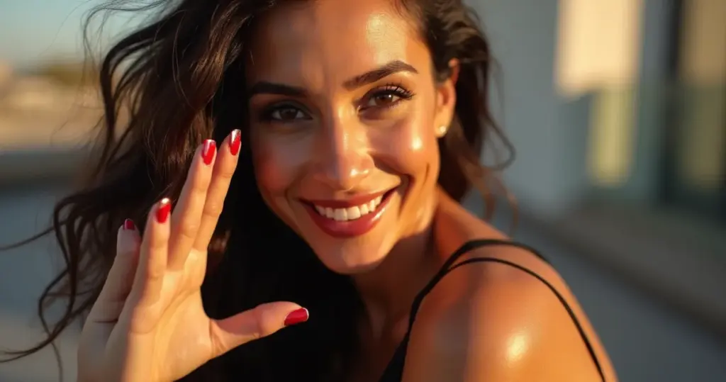 12 Ideias de Unha Vermelha com Francesinha Dourada para Brilhar em 2026