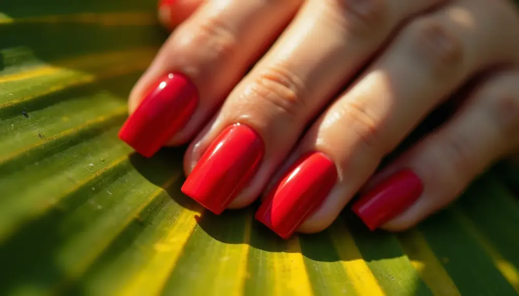50 Ideias de Unha Vermelha Quadrada Para Você Se Inspirar