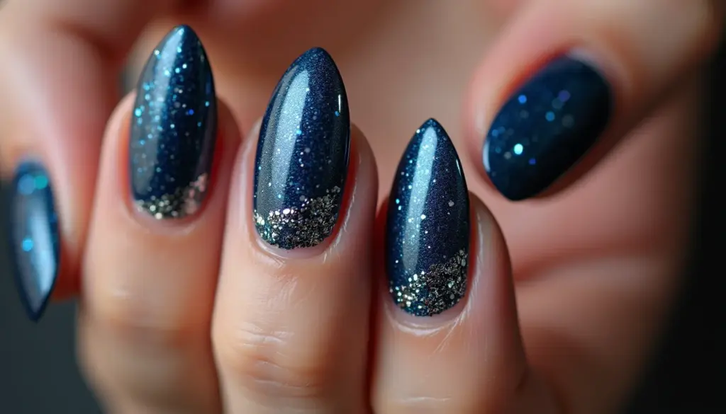 34 Glitter Unha Azul Escuro Decorada: Ideias Deslumbrantes para 2026