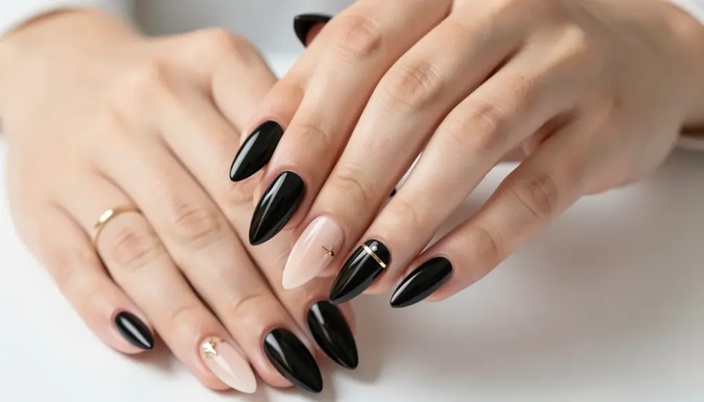 38 Ideias de Lindas Unha de Gel Decorada Delicada Preta para Arrasar