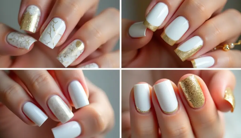 51 Ideias de Unha Ano Novo Branco e Dourado Para Brilhar na Virada