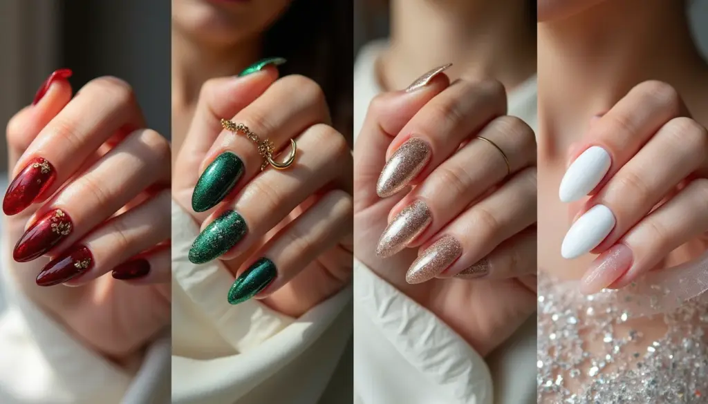 39 Ideias de Unha de Gel para Natal e Ano Novo Que Vão Brilhar