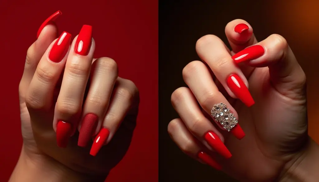 60 Ideias de Unha em Gel Quadrada Vermelha para Arrasar