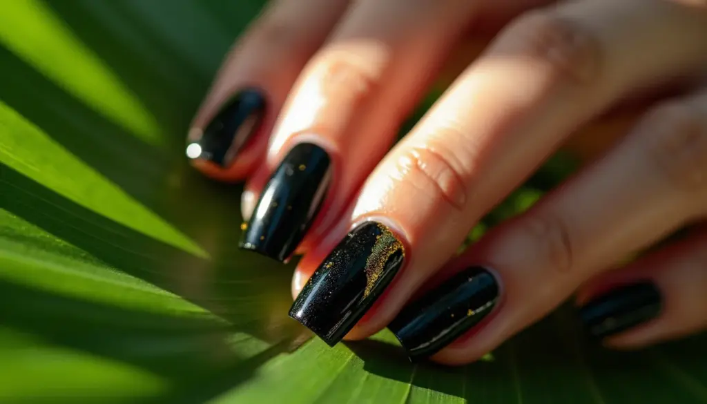 87 Ideias de Unha Gel Preto que Vão Além do Básico
