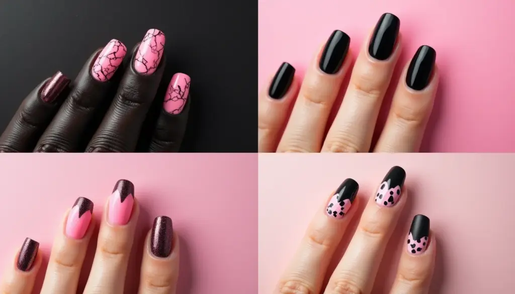 69 Ideias De Unha Preta E Rosa Para Arrasar Em 2026